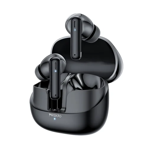 Yesido - Vezeték nélküli fülhallgatók (TWS26) - Sztereó, mikrofonnal, Bluetooth, 13mm hangszóró, fülbe helyezhető kialakítás, 250mAh - Fekete - 1