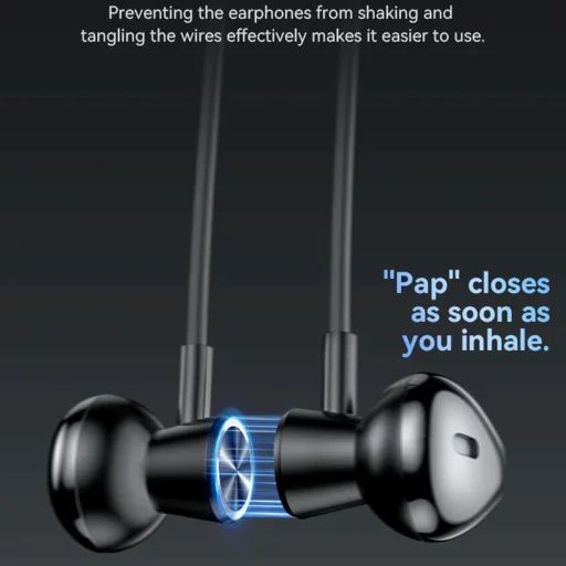 Yesido - Vezeték nélküli fülhallgató (YSP20) - Mágneses, Nyakpántos kialakítás, Bluetooth V5.3, 400mAh, Type-C - Fekete - 4