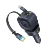 Car Charger PrimeTrip VR2 Max (C0206500) - Gyors töltés, visszahúzható kábel, USB, 3x USB-C, 163W - Kozmikus Fekete Baseus thumbnail