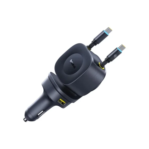 Car Charger PrimeTrip VR2 Max (C0206500) - Gyors töltés, visszahúzható kábel, USB, 3x USB-C, 163W - Kozmikus Fekete Baseus - 2