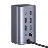 Baseus Dokkoló Állomás NU1 Air Spacemate - USB-C - 2x HDMI, 3x USB-C, 4x USB, RJ45, SD/TF - Űrszürke thumbnail
