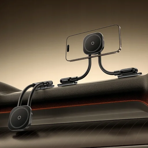 Baseus - Autós tartó PrimeTrip C03s (C0013701) - MagSafe, műszerfalra/szélvédőre, rugalmas, 20N mágneses tartás - Kozmikus fekete - 2