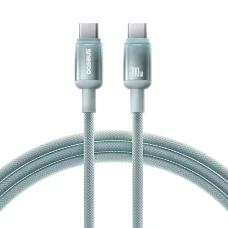 Baseus - Data Cable Discolor (E0420701) - USB-C to USB-C, 100W, 480Mbps, 2m - Kék/Zöld