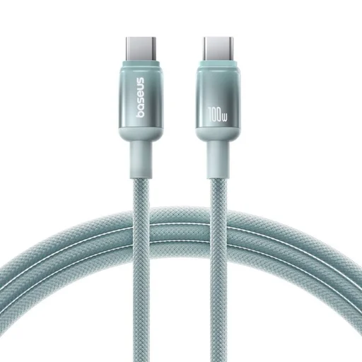 Baseus - Data Cable Discolor (E0420701) - USB-C to USB-C, 100W, 480Mbps, 2m - Kék/Zöld - 1