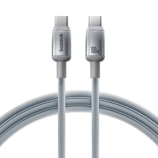 USB-C to USB-C, 100W, 2m Ezüst Baseus - Data Cable Discolor (E0420703) kábel - 1