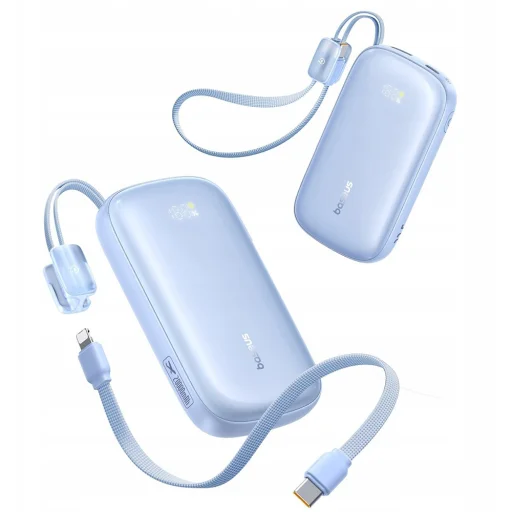 Baseus EnerFill FC21 Qpow 3 Ultra Power Bank levehető kábellel, 10000mAh, 22.5W, digitális kijelző - Galaxy Blue - 4