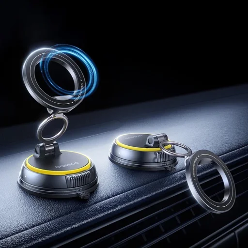 Baseus PrimeTrip VC2 Flex (C0013803) mágneses autós tartó műszerfalra/szélvédőre, összecsukható, állítható, vákuumzáras - Fekete - 2