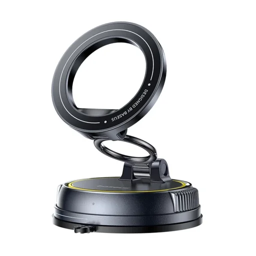 Baseus PrimeTrip VC2 Flex (C0013803) mágneses autós tartó műszerfalra/szélvédőre, összecsukható, állítható, vákuumzáras - Fekete - 1