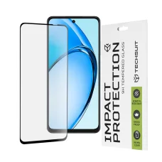 Oppo A60 4G Techsuit - 111D Teljes Fedés / Teljes Ragasztás Üveg - Fekete üvegfólia