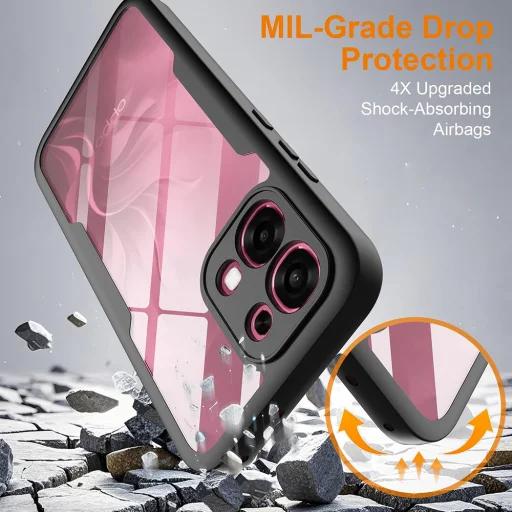 Oppo A6 Pro 4G / A6 Pro 5G Fekete Techsuit - ColorVerse 360 Series + Képernyővédő tok - 3