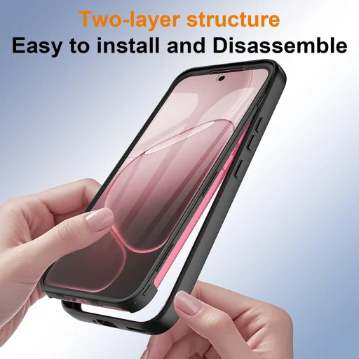 Oppo A6 Pro 4G / A6 Pro 5G Fekete Techsuit - ColorVerse 360 Series + Képernyővédő tok - 5