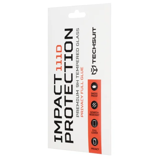 Oppo A6 Pro 4G / A6 Pro 5G Fekete Techsuit - 111D Privacy Full Glue üvegfólia - 2