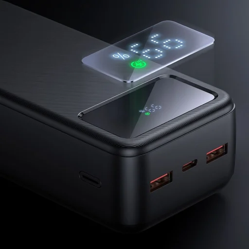 Power Bank Mcdodo (MC-4240) - Type-C + 2x USB-A portok, 30000mAh, 22.5W, LED kijelző - Fekete - 5