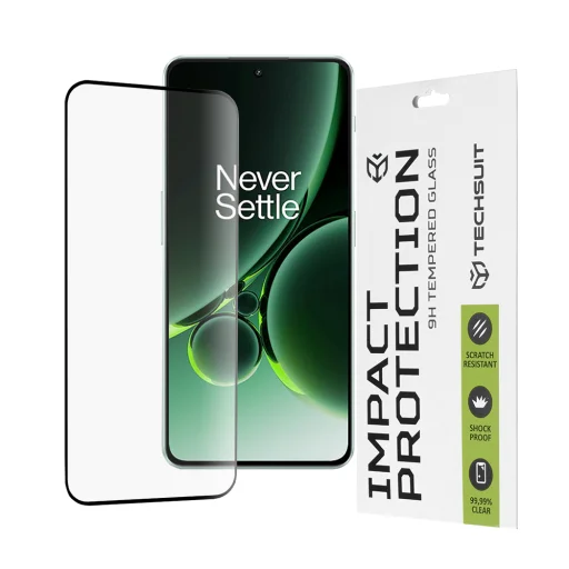 OnePlus Nord 3 Techsuit 111D Teljes Fedésű / Teljes Ragasztós Üveg - Fekete üvegfólia - 1