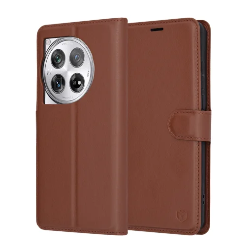 OnePlus 12 Barna Techsuit - Leather Folio tok - 1