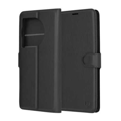 OnePlus 12R Fekete Techsuit - Leather Folio tok - 6