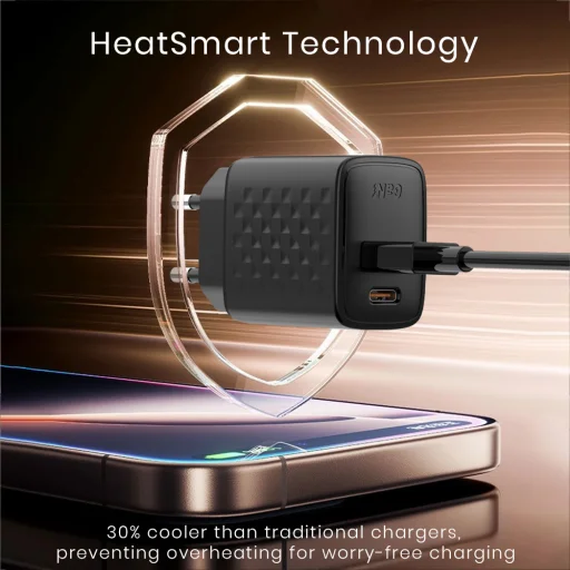 Lito - Fali töltő (LC15) - Type-C, USB kimenet, PD20W, GaN, tűzálló PC, EU csatlakozó - Fekete - 2