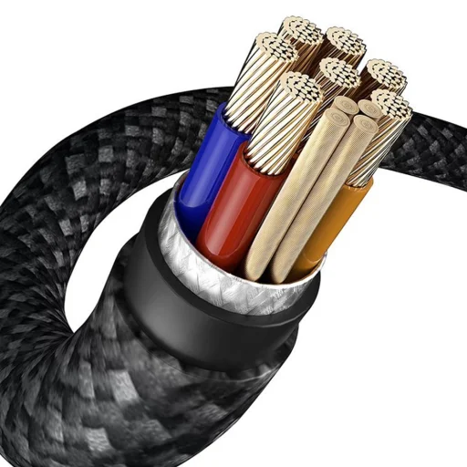 Lito - Adatkábel Átlátszó (LD01) - Type-C to Lightning, Gyors töltés 27W, Fonott, Arannyal bevont csatlakozó, 1.2m - Fekete - 3