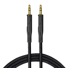 Lito LA02 Audio kábel adapter - Jack to Jack 3.5mm, Nulla jelveszteség, Nylon fonott, 1m - Fekete