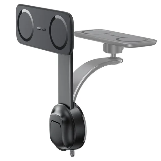 Auto Műszerfalra és Szélvédőre Rögzíthető Acefast D60) Dupla Magsafe tartó - Fekete - 2
