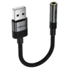 USB Férfi Kábel Jack 3.5mm Női Acefast Audio Adapter (J13), Plug & Play, Nagy Hűségű Hangzás, Késés Nélkül, 15cm - Fekete thumbnail