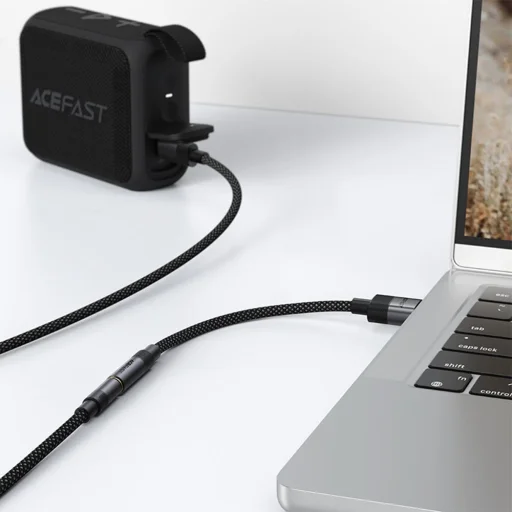 USB Férfi Kábel Jack 3.5mm Női Acefast Audio Adapter (J13), Plug & Play, Nagy Hűségű Hangzás, Késés Nélkül, 15cm - Fekete - 4