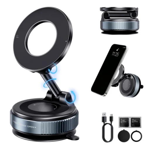 Mágneses autós telefontartó XO DESIGN C169, Univerzális, Fekete - 3