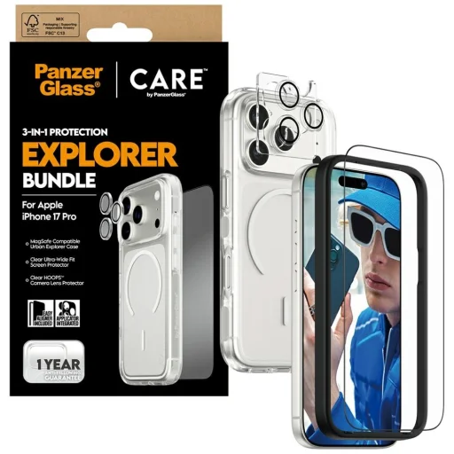 CARE by PanzerGlass Flagship Explorer 3 az 1-ben tok + üvegfólia + lencsevédő készlet iPhone 17 Pro tok - 4