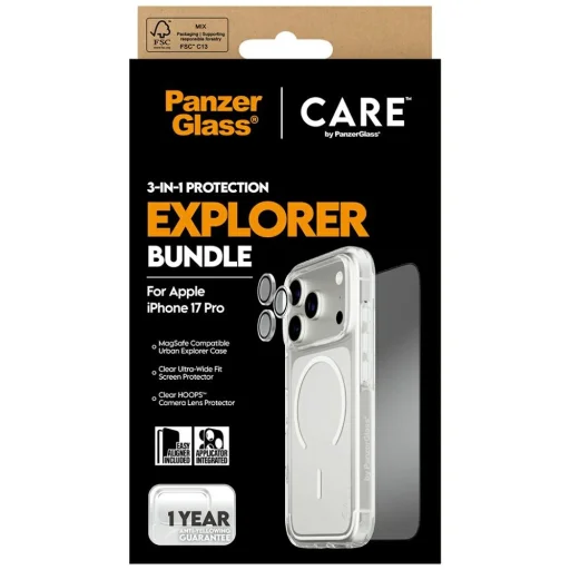 CARE by PanzerGlass Flagship Explorer 3 az 1-ben tok + üvegfólia + lencsevédő készlet iPhone 17 Pro tok - 5