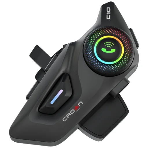 Crown C10 Motocyklový interkom Bluetooth 5.3 čierny - 2
