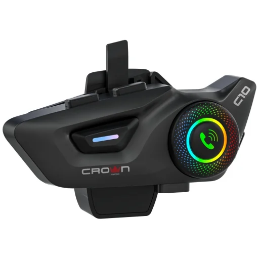 Crown C10 Motocyklový interkom Bluetooth 5.3 čierny - 3