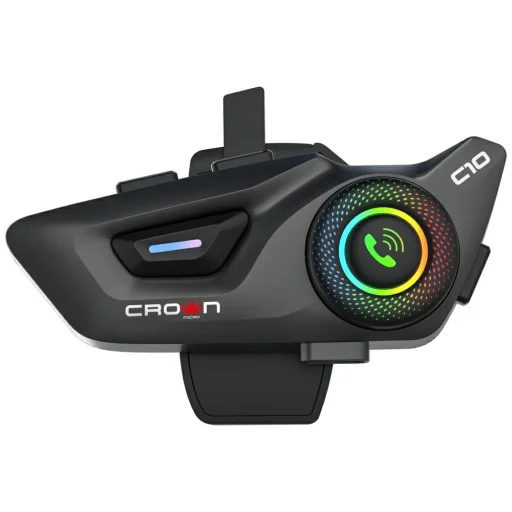 Crown C10 Motorkerékpár Intercom Bluetooth 5.3 fekete - 1