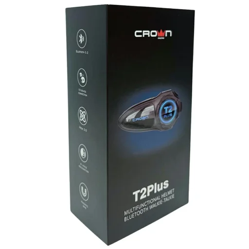 Crown C200 Mesh Bluetooth motoros intercom fekete - 4