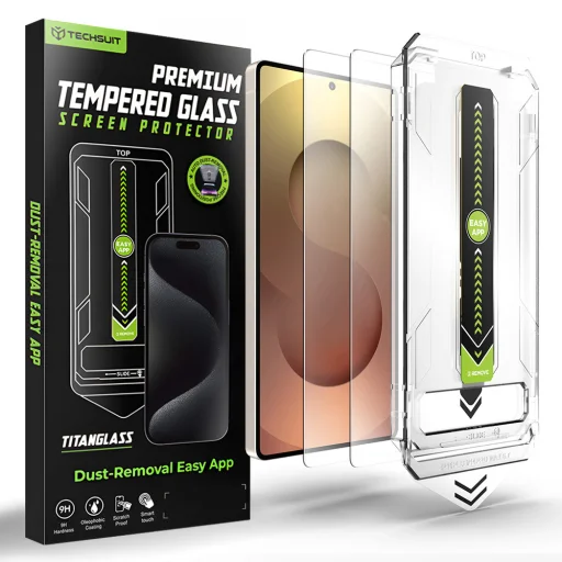 Samsung Galaxy S26 Ultra Techsuit TitanGlass CrystalHD (2 pack) ujjlenyomat feloldás kompatibilis - Átlátszó üvegfólia - 1