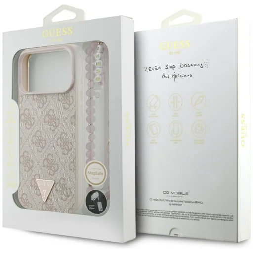 Guess 4G Pántos Triangle Logós MagSafe iPhone 17 Pro Max tok - Rózsaszín - 8