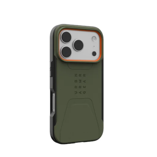 UAG Civilian MagSafe tok iPhone 17 Pro - olíva és narancs tok - 2