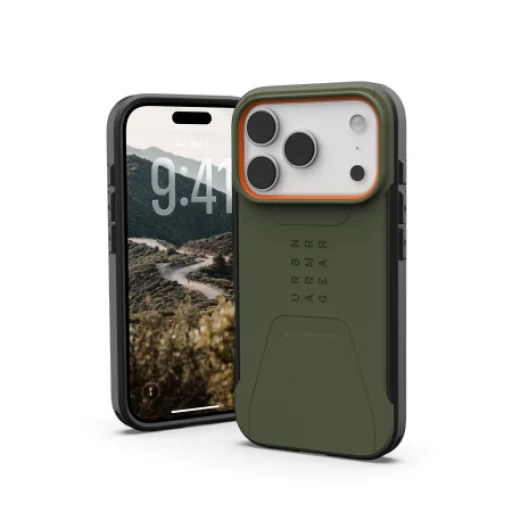 UAG Civilian MagSafe tok iPhone 17 Pro - olíva és narancs tok - 1