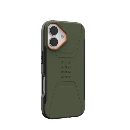 UAG Civilian MagSafe tok iPhone 17 - olíva és narancs - 2