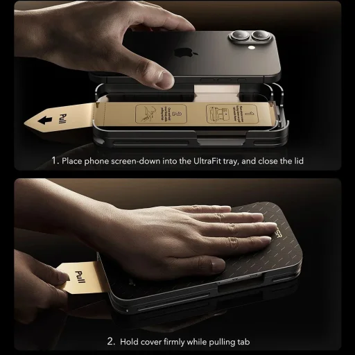 iPhone 17 Pro Fekete ESR - Corning UltraFit Privacy üvegfólia 3db-os csomag - 4