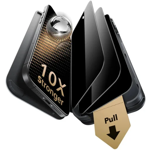 iPhone 17 Pro Fekete ESR - Corning UltraFit Privacy üvegfólia 3db-os csomag - 1