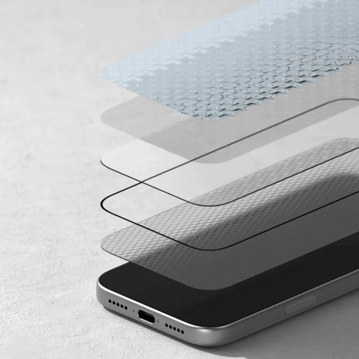 iPhone 17 Pro Ringke Easy Slide tükröződésmentes edzett üveg átlátszó üvegfólia - 3