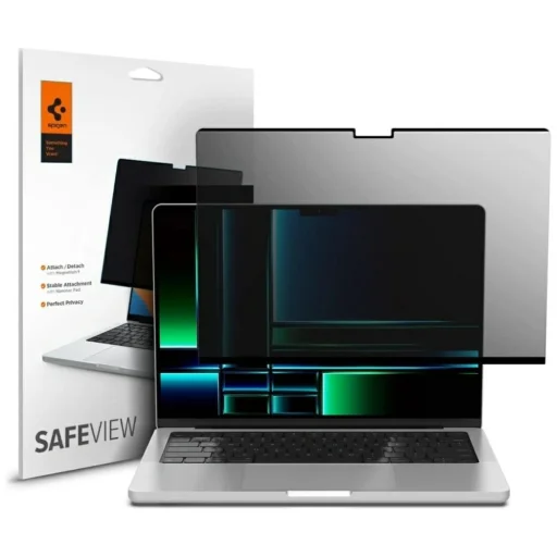 Macbook Pro 14 M1 / M2 / M3 / M4 / M5 2021-2025 Spigen Safe View privatizačné ochranné sklo - 1