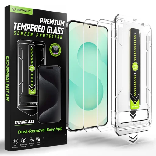 Samsung Galaxy S26 Plus Techsuit TitanGlass CrystalHD (2 pack) ujjlenyomat feloldás kompatibilis - Átlátszó üvegfólia - 1