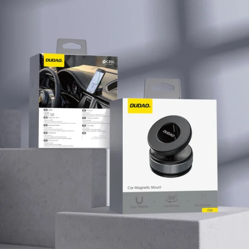 Dudao F24PRO Držiak do auta kompatibilný s MagSafe Na čelné sklo alebo palubnú dosku s prísavkou - Čierna - 6
