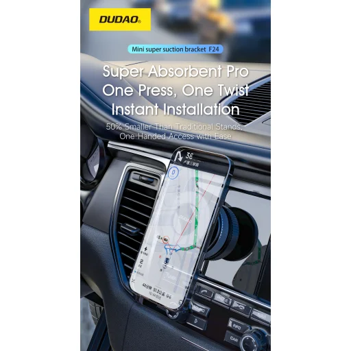 Dudao F24PRO Držiak do auta kompatibilný s MagSafe Na čelné sklo alebo palubnú dosku s prísavkou - Čierna - 8