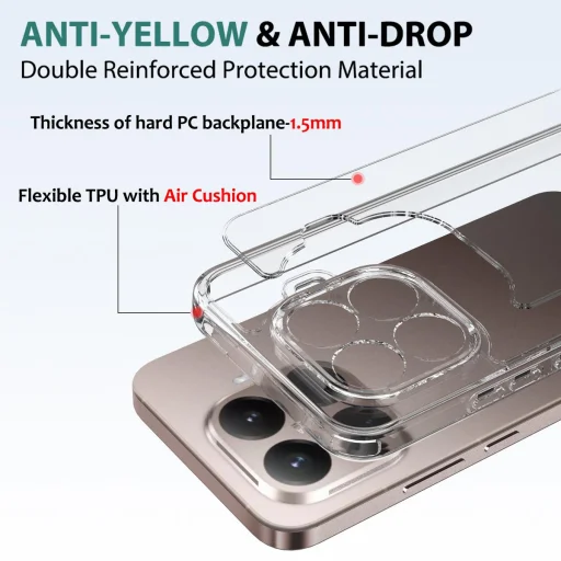 Xiaomi 15T Pro karcálló átlátszó akril TPU tok - 5