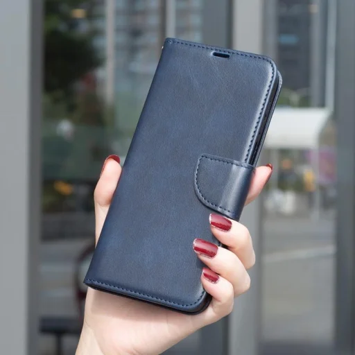 Honor X5c Plus – báránybőr hatású, flip műbőr tok, kék - 7