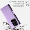 Honor X5c Plus - oldalsó csatos, mágneses, matt műbőr telefontok, fliptok lila thumbnail