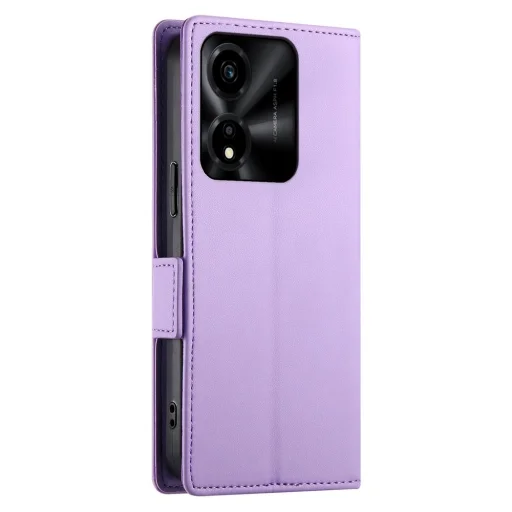 Honor X5c Plus - oldalsó csatos, mágneses, matt műbőr telefontok, fliptok lila - 6