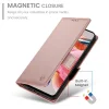 Honor X5c Plus - oldalsó csatos, mágneses, matt műbőr telefontok, fliptok rose gold thumbnail